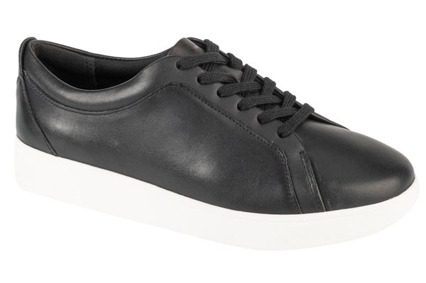 Damskie skórzane buty sportowe FitFlop Rally. Czarne buty sportowe na co dzień damskie Flip Flop, bez wzorów, z jeansu, tenisowe. Za 526.00 zł.
