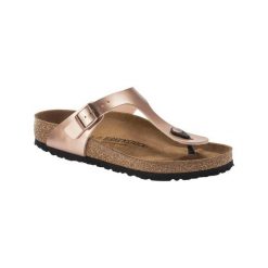 Japonki damskie Birkenstock Gizeh Bf Narrow. Brązowe klapki damskie Birkenstock, bez wzorów, z materiału, bez obcasa. Za 505.00 zł.