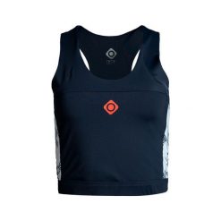 Elegancja i wygoda Eagle Top z krzyżującym się tyłem i oddychającą tkaniną. Niebieskie topy damskie IZAS, bez wzorów, z nylonu, bez kołnierzyka. Za 139.09 zł.