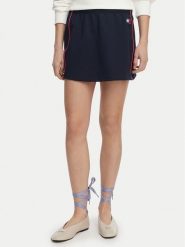 Tommy Jeans Spódnica mini Badge DW0DW22589 Granatowy Regular Fit. Niebieskie spódniczki damskie Tommy Jeans, s, bez wzorów, z bawełny, mini. Za 329.99 zł.