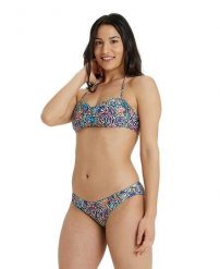 Damski 2-częściowy kostium kąpielowy Arena Bandeau Allover. Niebieskie bikini damskie Arena, bez wzorów. Za 226.00 zł.