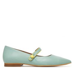 Półbuty Fly London. Niebieskie półbuty damskie Fly London, bez wzorów, bez obcasa, na płaskiej podeszwie. Za 449.99 zł.