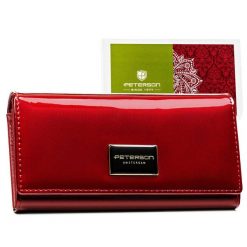 Portfel damski Peterson PTN PH24-1-SH czerwony. Czerwone portfele damskie Peterson, bez wzorów, ze skóry. Za 159.99 zł.
