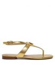 LAUREN RALPH LAUREN Sandały Everley 802959147001 Złoty. Żółte sandały damskie Lauren Ralph Lauren, bez wzorów, ze skóry, bez obcasa, na płaskiej podeszwie. Za 379.99 zł.