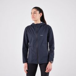 Kurtka do biegania przeciwdeszczowa damska Kiprun Run Rain 900. Szare kurtki damskie KIPRUN, l, bez kaptura. Za 399.99 zł.