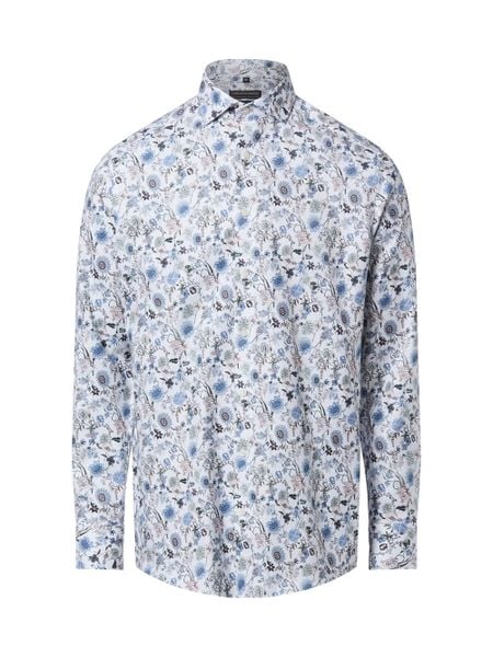 Finshley & Harding koszula non-iron Mężczyźni Modern Fit Bawełna biały|niebieski|wielokolorowy, 44. Białe koszule męskie Finshley & Harding, m, bez wzorów, z bawełny, bez kołnierzyka, bez ramiączek. Za 199.95 zł.