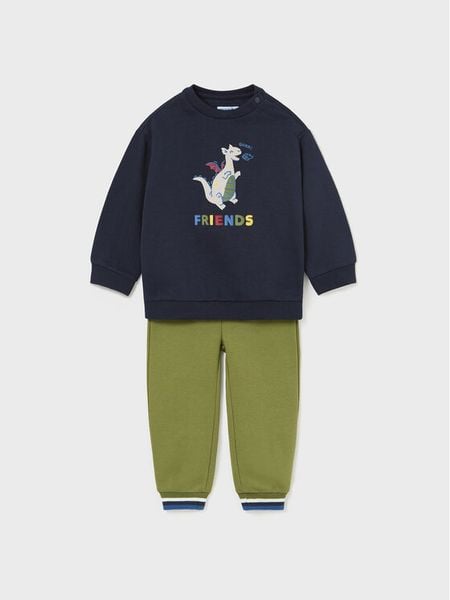 Mayoral Komplet bluza i spodnie materiałowe 2.874 Niebieski Regular Fit. Niebieskie bluzy i bluzki niemowlęce Mayoral, bez wzorów, z materiału. Za 109.99 zł.