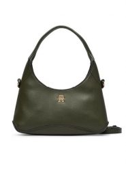 Tommy Hilfiger Torebka Th Everyday Mini Hobo AW0AW19185 Zielony ciemny. Zielone torebki klasyczne damskie Tommy Hilfiger, bez wzorów, ze skóry, bez dodatków. Za 449.99 zł.