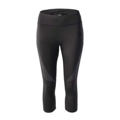 Legginsy 3/4 Damskie Trening Nukia. Czarne legginsy sportowe damskie IQ, xs, bez wzorów, z elastanu, na fitness i siłownię. Za 136.90 zł.