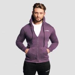 Bluza męska fitness z kapturem i zamkiem Zipper Obsidian. Czarne bluzy sportowe męskie GYMBEAM, bez wzorów, z bawełny, klasyczne, bez kołnierzyka, bez ramiączek. Za 109.90 zł.