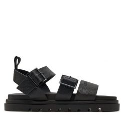 Sandały Big Star Shoes. Czarne sandały damskie BIG STAR SHOES, bez wzorów, bez obcasa, na płaskiej podeszwie. Za 119.99 zł.