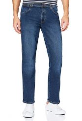WRANGLER TEXAS MĘSKIE SPODNIE JEANSOWE BLUE BANG W121HN46C 112141131. Niebieskie spodnie materiałowe męskie Wrangler, bez wzorów, z jeansu. Za 239.99 zł.