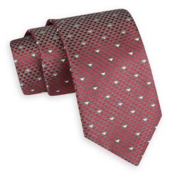 Czerwono-Szary Szeroki Krawat -Angelo di Monti- 7 cm, Męski, Wzór Geometryczny. Czerwone krawaty i muchy męskie Angelo di Monti, bez wzorów, eleganckie. Za 45.00 zł.