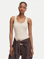 Guess Top V4YP06 K8RT2 Beżowy Slim Fit. Brązowe topy damskie Guess, xs, z aplikacjami, z wiskozy, bez ramiączek. Za 154.99 zł.