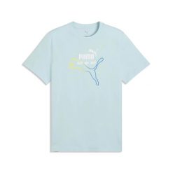 T-shirt Puma ESS Logo. Niebieskie t-shirty męskie Puma, m, bez wzorów, z bawełny, bez kołnierzyka. Za 137.00 zł.