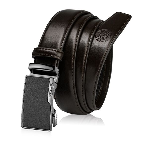 Skórzany pasek męski BETLEWSKI Brązowy 115. Brązowe paski męskie Betlewski, bez wzorów, ze skóry. Za 99.00 zł.