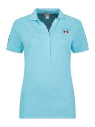 Canadian Peak Koszulka polo "Kellyeak" w kolorze błękitnym rozmiar: S. Niebieskie bluzki damskie Canadian Peak, s, bez wzorów, z bawełny, bez kołnierzyka, bez ramiączek. Za 92.21 zł.