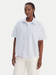 Calvin Klein Koszula LV00QS7652 Błękitny Relaxed Fit. Niebieskie koszule damskie CALVIN KLEIN, m, bez wzorów, z bawełny, bez kołnierzyka, bez ramiączek. Za 249.99 zł.