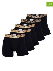 CR7 Bokserki (5 par) w kolorze czarnym rozmiar: XL. Czarne bokserki męskie CR7, bez wzorów. Za 108.99 zł.