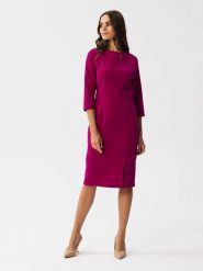 Stylove Sukienka w kolorze różowym rozmiar: M. Różowe sukienki damskie Stylove, na co dzień, m, bez wzorów, bez kołnierzyka, bez ramiączek, midi, proste. Za 185.32 zł.