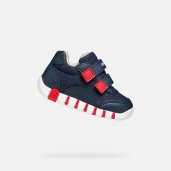 Buty GEOX B IUPIDOO BOY C Niebieski. Czerwone buty fitness męskie Geox, na fitness i siłownię. Za 183.99 zł.