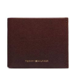 Portfel Tommy Hilfiger. Brązowe portfele męskie Tommy Hilfiger, bez wzorów. Za 249.99 zł.