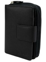 Traveller Pronature damski portfel skórzany z ochroną RFID. Czarne portfele damskie Erima, bez wzorów, z materiału. Za 166.99 zł.