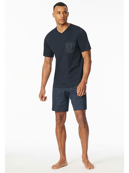 Schiesser Piżama w kolorze granatowym rozmiar: 58. Niebieskie piżamy męskie Schiesser, bez wzorów, z bawełny, bez ramiączek. Za 161.34 zł.