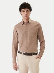 Guess Koszula M6GH18 W1713 Beżowy Regular Fit. Brązowe koszule męskie Guess, m, z aplikacjami, z bawełny, bez kołnierzyka, bez ramiączek. Za 429.99 zł.