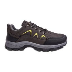 Męskie Buty Sportowe Trekkingowe Szare Ibarina. Szare buty trekkingowe męskie z gumy, bez zapięcia. Za 152.46 zł.