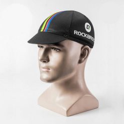 Czapka kolarska z daszkiem pod kask Rockbros MZ10006. Czarne czapki męskie ROCKBROS, bez wzorów, z materiału. Za 19.99 zł.