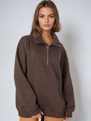 Weekday Bluza w kolorze ciemnobrązowym rozmiar: S. Brązowe bluzy bez kaptura damskie Weekday, s. Za 96.83 zł.