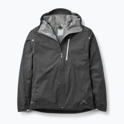 Kurtka przeciwdeszczowa męska Rab Downpour Trail Light. Szare kurtki męskie RAB, l, bez wzorów, bez kaptura. Za 729.99 zł.