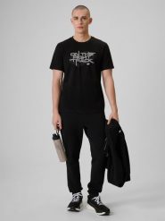 4F Spodnie dresowe joggery męskie - czarne S. Czarne spodnie dresowe męskie 4f, bez wzorów, z dresówki. Za 169.99 zł.