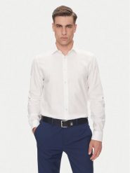 Calvin Klein Koszula LV019EU021 Biały Regular Fit. Białe koszule męskie CALVIN KLEIN, m, bez wzorów, z bawełny, bez kołnierzyka, bez ramiączek. Za 359.99 zł.