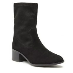 Botki Lasocki. Czarne botki damskie Lasocki, bez obcasa, na słupku, bez zapięcia. Za 269.99 zł.