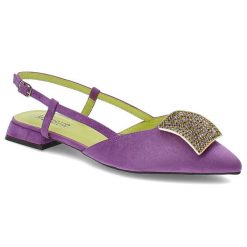 Fioletowe Sandały Menbur Eleganckie Obuwie Damskie. Fioletowe sandały damskie Menbur, bez wzorów, bez obcasa. Za 219.00 zł.