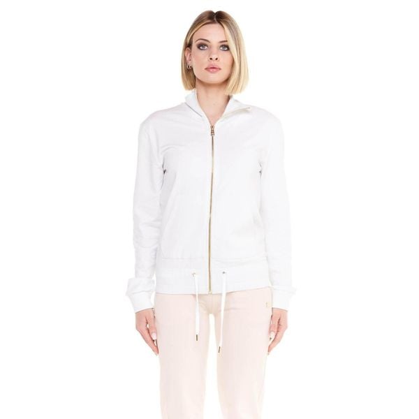 Bluza z zamek błyskawiczny na co dzień na siłownię. Białe bluzy bez kaptura damskie LEONE 1947 APPAREL, xl, z bawełny. W wyprzedaży za 218.92 zł.