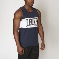 Tank top treningowy LEONE 1947 Shock Boxing. Niebieskie topy damskie LEONE 1947, m, bez wzorów, bez kołnierzyka. Za 109.99 zł.