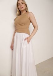 Biała Spódnica Bawełniana o Rozkloszowanym Kroju z Kieszeniami Nephise. Białe spódniczki damskie Born2be, uniwersalny, bez wzorów, z bawełny, biznesowe, maxi, dopasowane. Za 149.99 zł.