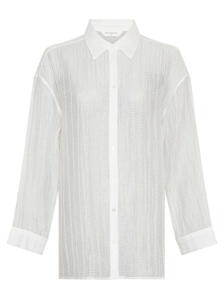 MOSS COPENHAGEN Bluzka w kolorze białym rozmiar: XS/S. Białe bluzki damskie MOSS COPENHAGEN, s, bez wzorów, bez kołnierzyka, bez ramiączek. Za 117.45 zł.