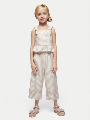 Mayoral Komplet top i spodnie 3539 Beżowy Regular Fit. Brązowe spodnie dziewczęce Mayoral, z bawełny. Za 199.99 zł.