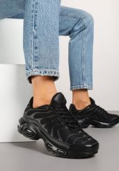 Czarne Buty Sportowe Sneakersy Ozdobione Tłoczeniem Tulinea. Czarne buty sportowe na co dzień damskie Born2be, bez wzorów, trekkingowe. Za 129.99 zł.