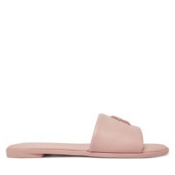 Klapki Tommy Hilfiger. Czerwone klapki damskie Tommy Hilfiger, bez wzorów, bez obcasa. Za 289.99 zł.