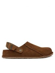 Birkenstock Sandały Lutry Premium 1030187 Brązowy. Brązowe sandały męskie Birkenstock, ze skóry, bez zapięcia. Za 679.99 zł.