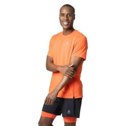 Koszulka z krótkim rękawem męska do biegania Odlo T-shirt Zeroweight CHILL. Brązowe t-shirty męskie Odlo, m, bez wzorów, bez kołnierzyka. W wyprzedaży za 130.00 zł.