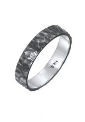 KUZZOI Męska obrączka Organic ze strukturą ze srebra próby 925 Sterling Silver Biżuteria męska 1 ct Męskie. Szara biżuteria dla mężczyzn KUZZOI, srebrne. Za 202.29 zł.