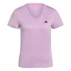 Damska koszulka v-neck adidas Essentials. Czerwone bluzki sportowe damskie Adidas, m, bez wzorów, z dżerseju, bez kołnierzyka. Za 111.50 zł.