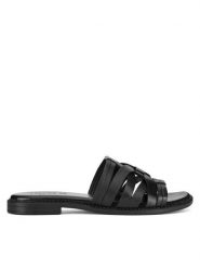 Lasocki Klapki EST-AFIONA-06 Czarny. Czarne klapki damskie Lasocki, bez wzorów, ze skóry, bez obcasa. Za 129.99 zł.