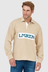 LA MARTINA Beżowa bluza polo z wyszywanym z logo. Brązowe bluzy bez kaptura męskie La Martina, l, z jersey. W wyprzedaży za 449.99 zł.